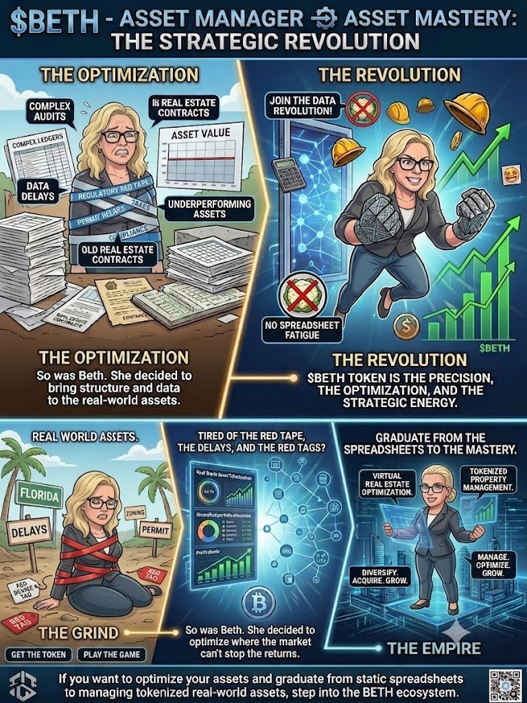 Beth the Asset Manager comic timeline: the grind to the tokenized empire